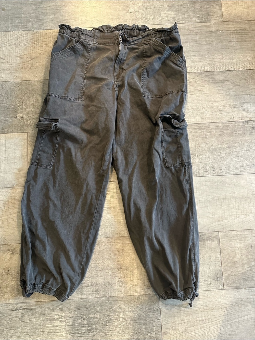 Maurices Dark Charcoal Cargo Jumpsuit Pants
